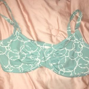 Large teal bikini top